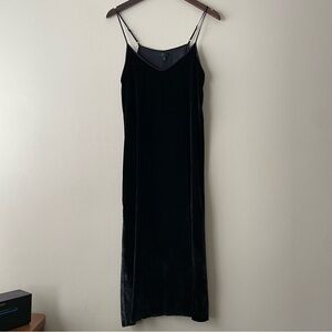 ATM Anthony Thomas Melillo Black Velvet Midi Slip Dress Women’s SP LBD